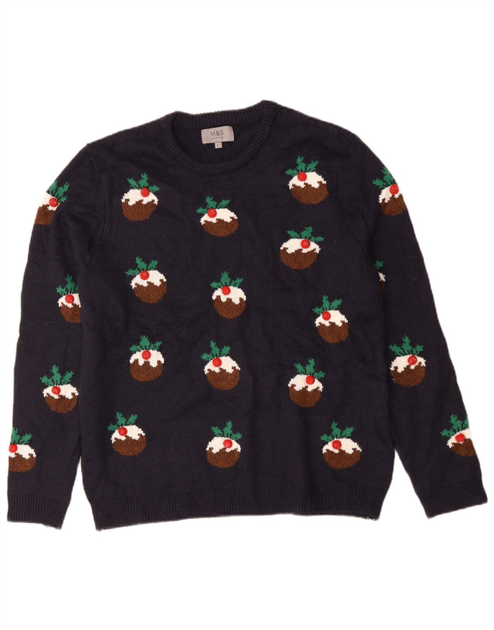 Marks & Spencer Dame sweater med rund hals DK 16 Stor marineblå
