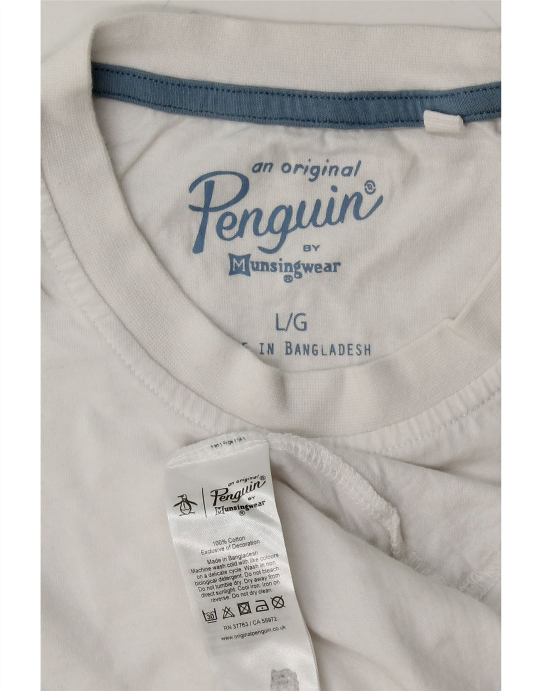 PENGUIN Herre T-Shirt Top Stor hvid plettet bomuld