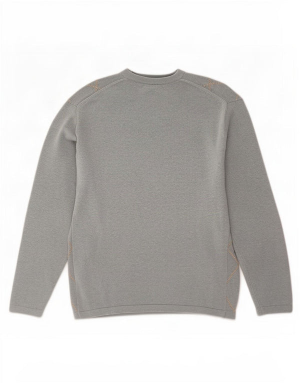 Lacoste Mens V-Neck Jumper Sweater Size 5 Large Blue Argyle/Diamond Acrylic