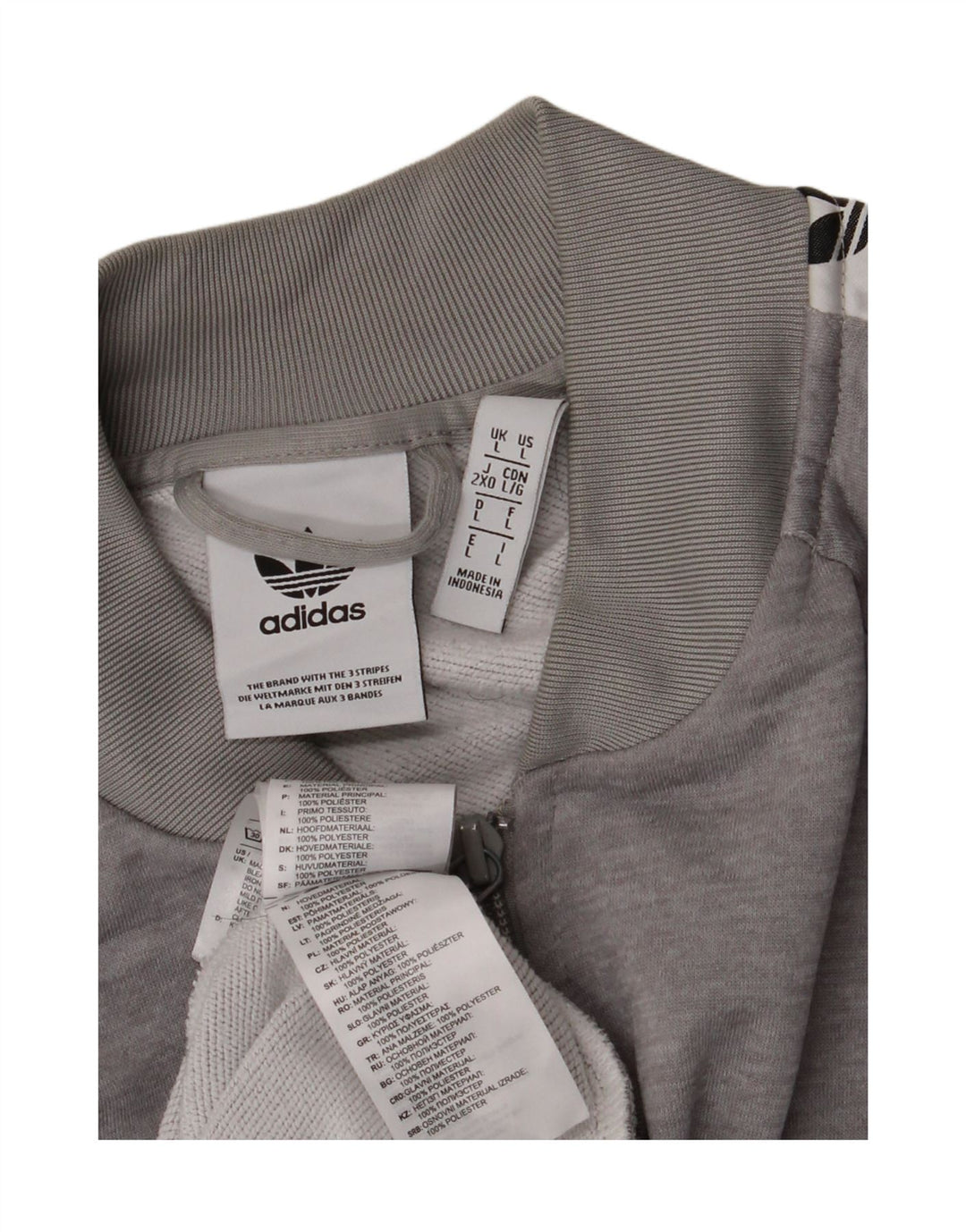ADIDAS Grafisk træningsdragt til mænd, topjakke, stor grå farveblok polyester