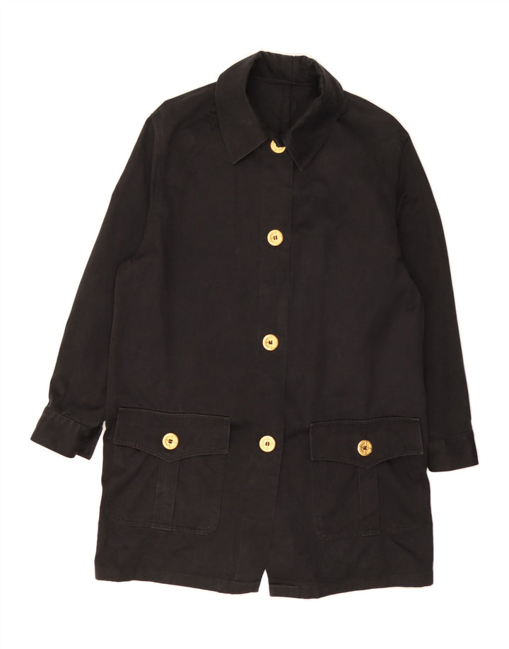 VINTAGE Womens Overcoat UK 14 Medium Black Vintage Vintage and Second-Hand Vintage from Messina Hembry 