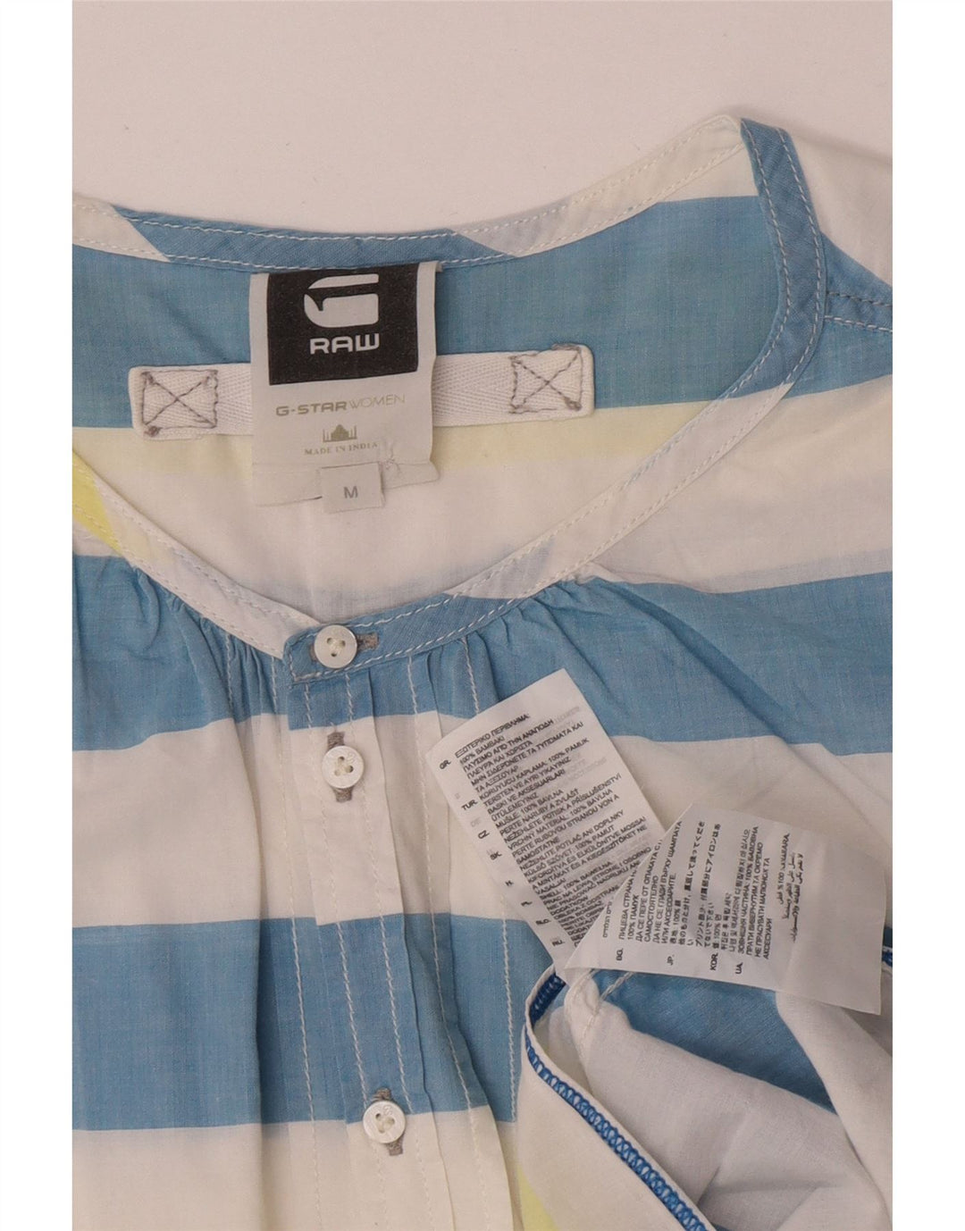 G-Star Dame Se Through Shirt UK 14 Medium Flerfarvet Stribet
