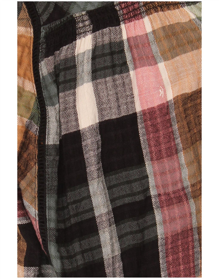 FAT FACE Dame Langærmet Bluse Top UK 12 Medium Flerfarvet Ternet