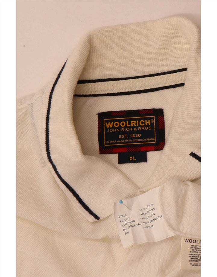 Woolrich herre poloshirt XL hvid bomuld