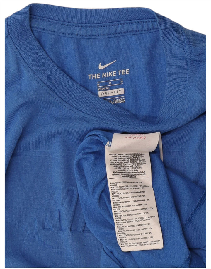 Nike drenge Dri Fit grafisk T-shirt top 10-11 år mellemblå polyester