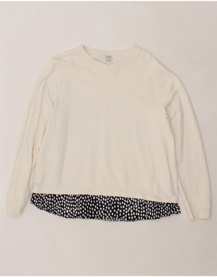 J. CREW Womens Sweatshirt Jumper UK 16 Large White Colourblock Cotton Vintage J. Crew and Second-Hand J. Crew from Messina Hembry 