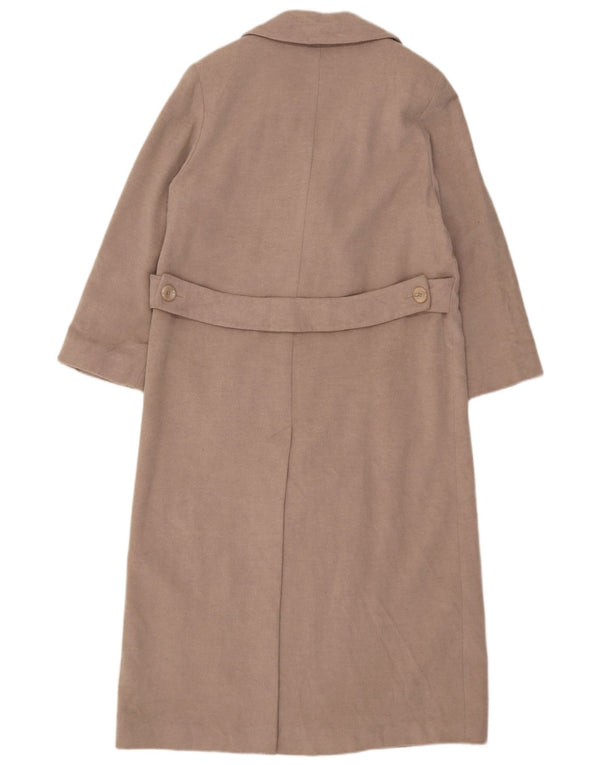Marks & Spencer Dame Dobbeltradet Frakke UK 12 Medium Beige Uld