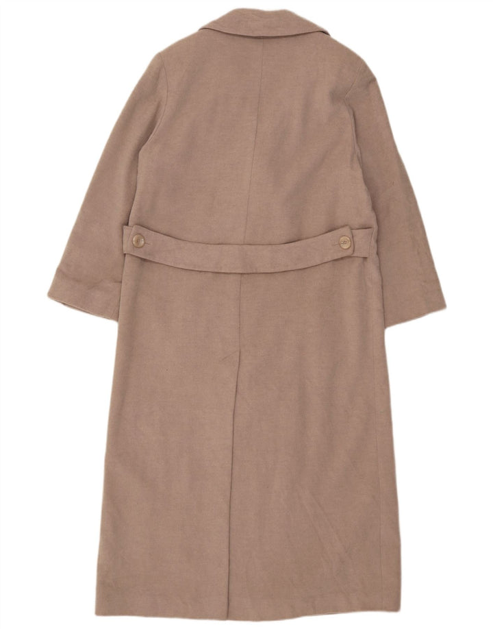 Marks & Spencer Dame Dobbeltradet Frakke UK 12 Medium Beige Uld