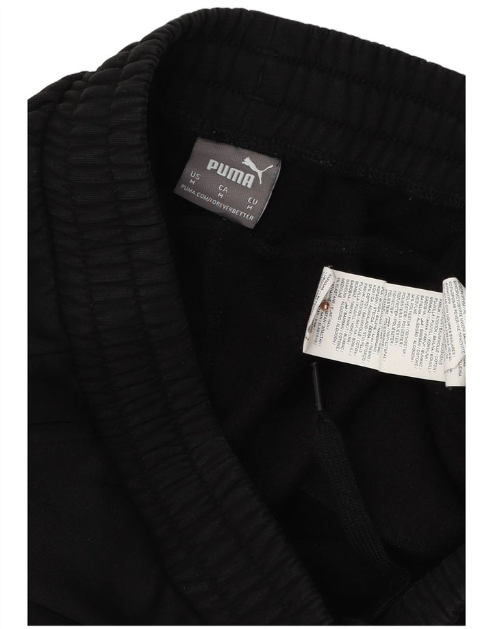 PUMA Mens Graphic Tracksuit Trousers Joggers Medium  Black Cotton