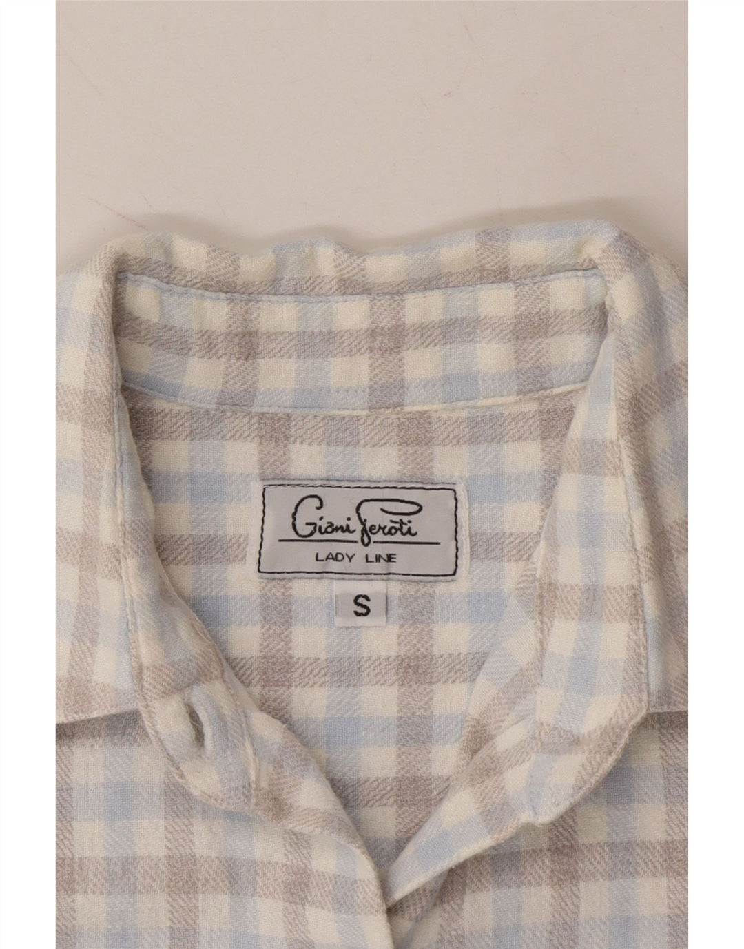 GIANI FEROTI Womens Flannel Shirt UK 10 Small Grey Check Cotton Vintage Giani Feroti and Second-Hand Giani Feroti from Messina Hembry 
