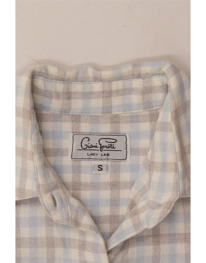 GIANI FEROTI Womens Flannel Shirt UK 10 Small Grey Check Cotton Vintage Giani Feroti and Second-Hand Giani Feroti from Messina Hembry 