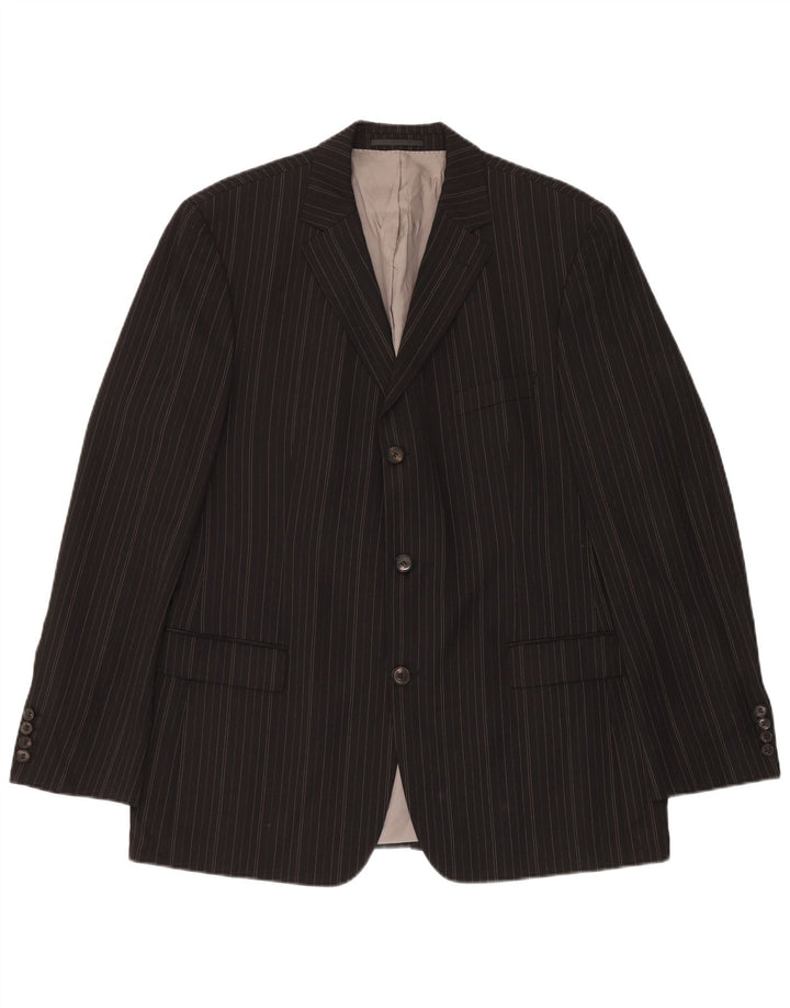 HUGO BOSS Herre 3-knaps blazerjakke EU 54 2XL Sort nålestribe