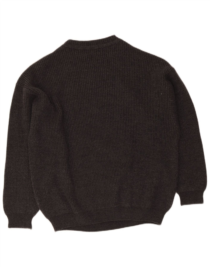 Montezemolo herre rund hals sweater stor grå klassisk