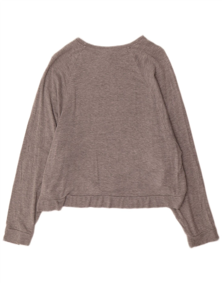 Topshop Dame Oversized Sweatshirt Jumper UK 12 Medium Grey Viscose