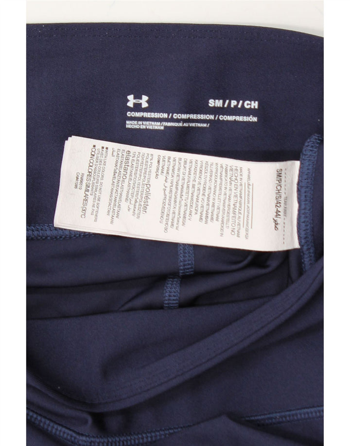 UNDER ARMOUR Womens Leggings UK 10 Small  Navy Blue Polyester Vintage Under Armour and Second-Hand Under Armour from Messina Hembry 