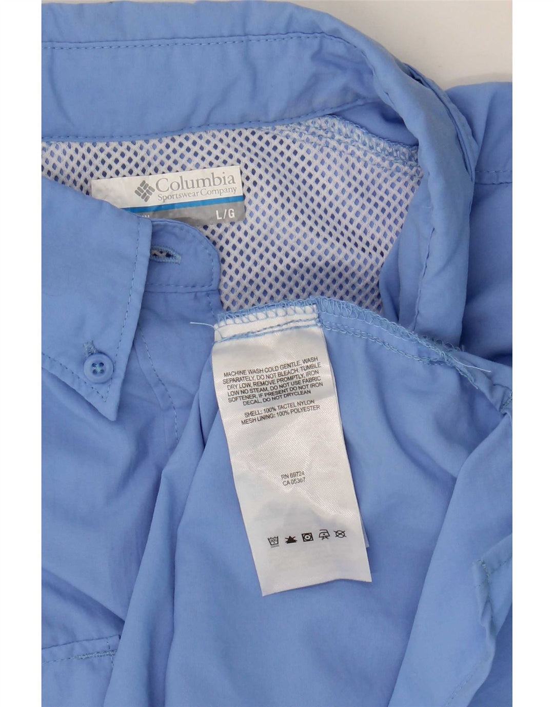 Columbia kortærmet overshirt til kvinder Stor blå nylon