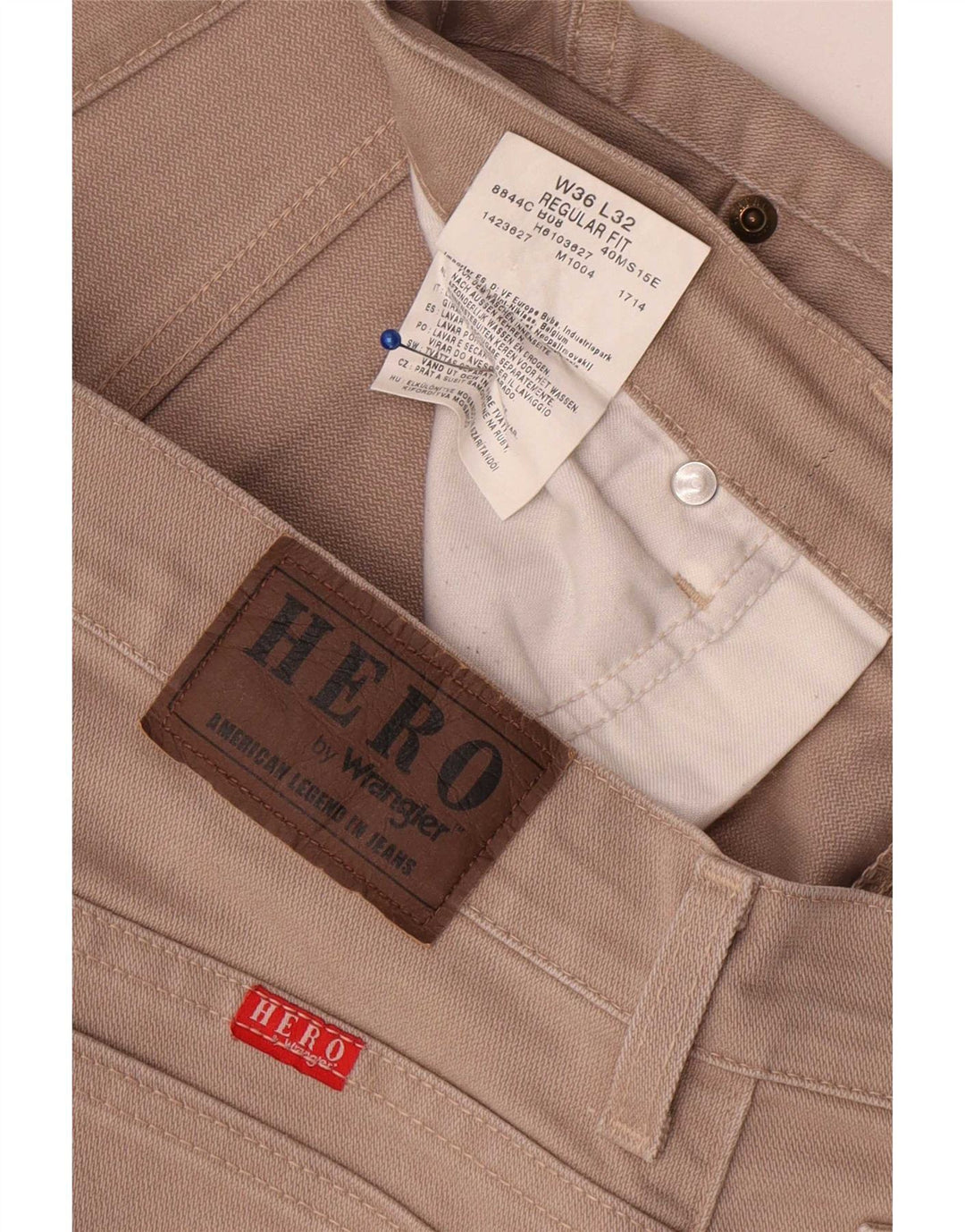 Wrangler Herre Regular Fit Straight Jeans W36 L32 Beige Bomuld