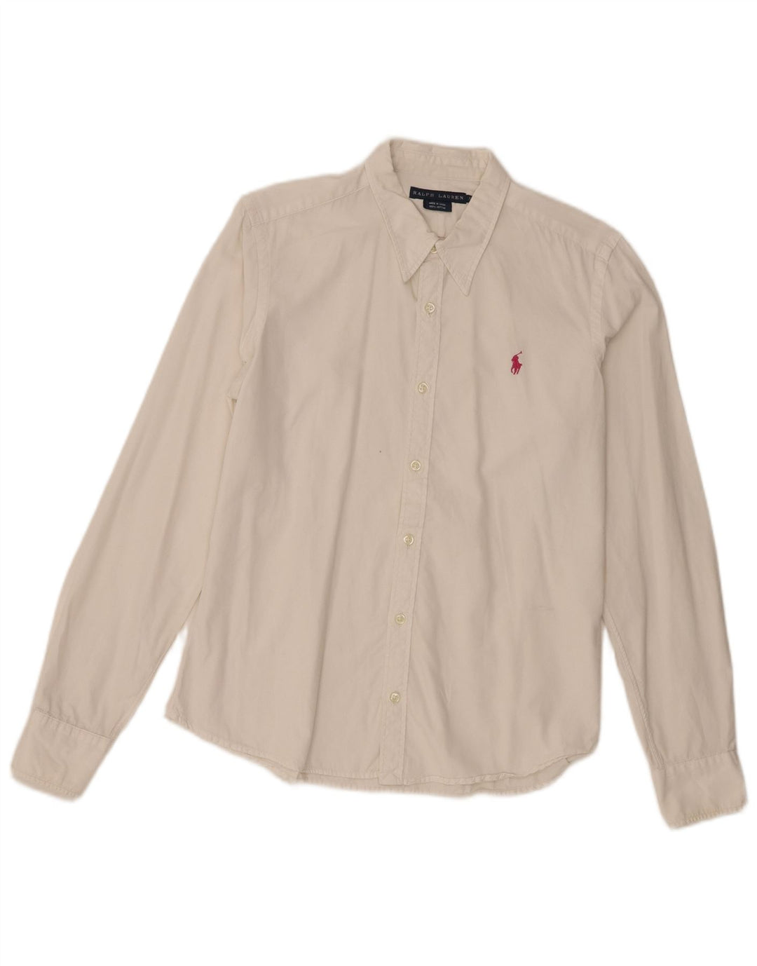 Ralph Lauren Dameskjorte US 12 Stor hvid bomuld