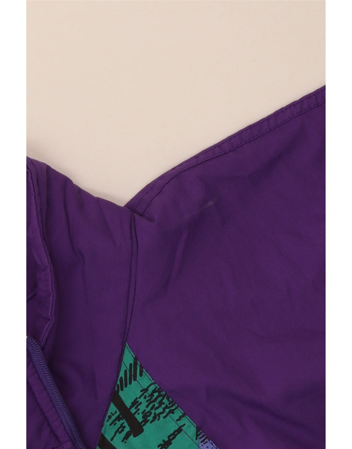 Vintage Dame Loose Fit Fuld træningsdragt UK 16 Large Purple Patchwork