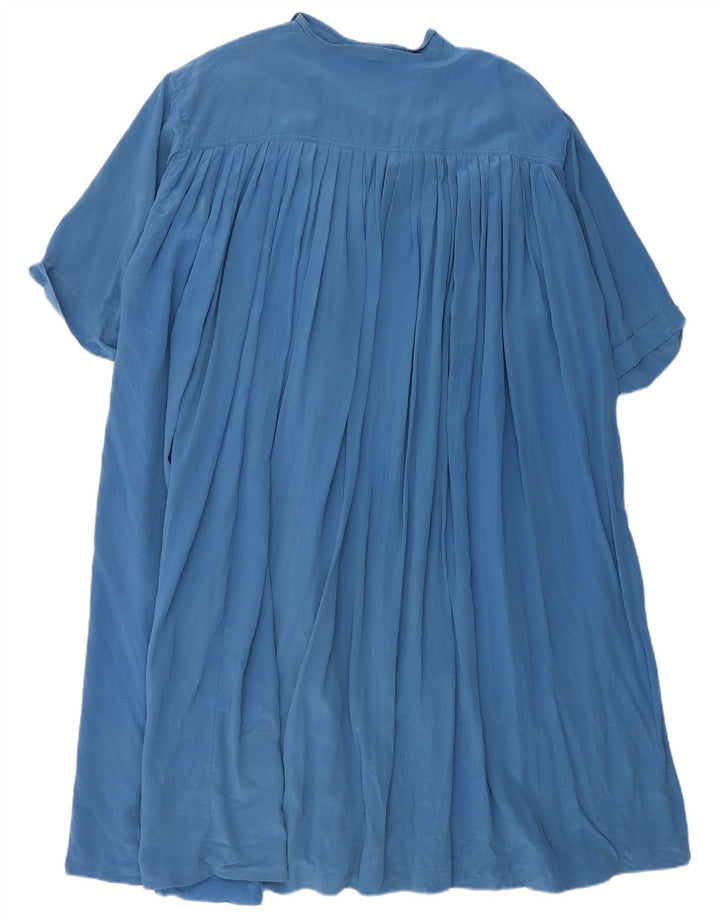 MAX MARA Kvinders Oversized Kortærmet Skjortekjole UK 12 Medium Blue