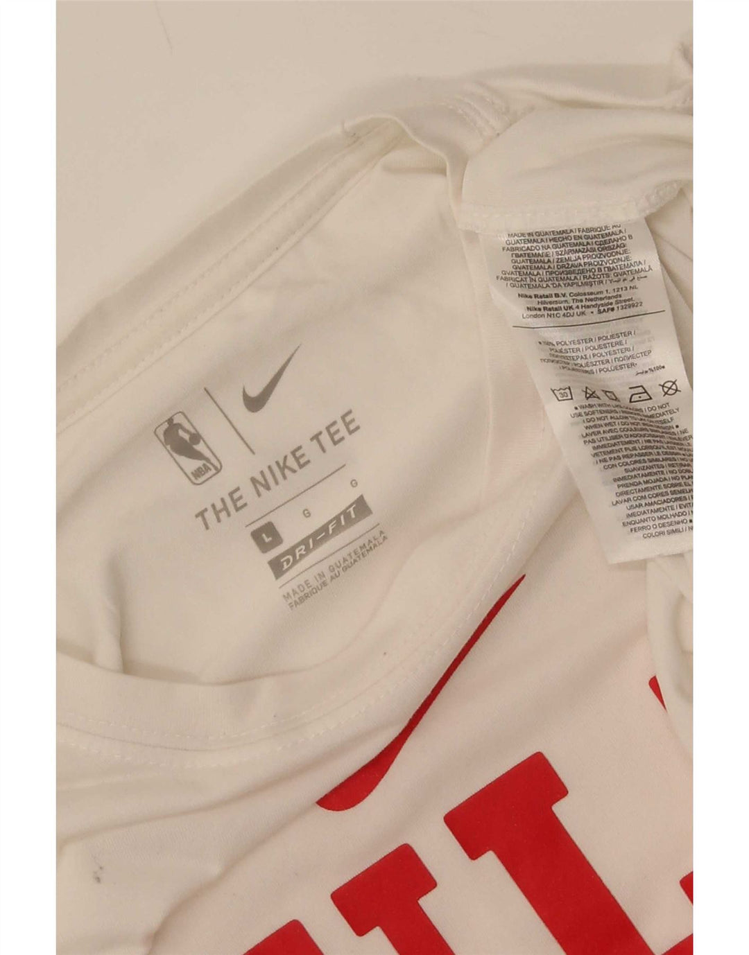 Nike Herre Chicago Bulls Grafisk Top Langærmet Stor Hvid Polyester