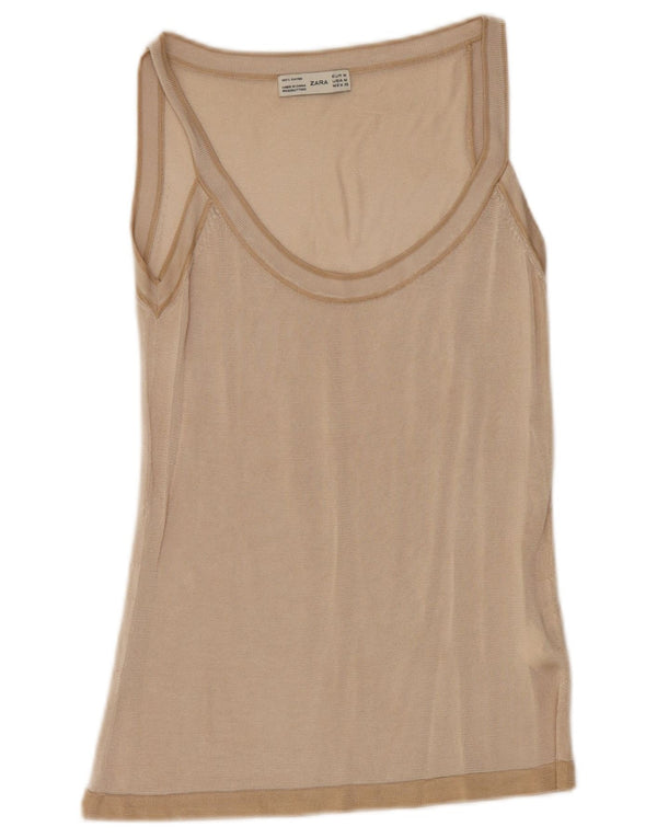 Zara Damevest Top UK 12 Medium Beige Viscose
