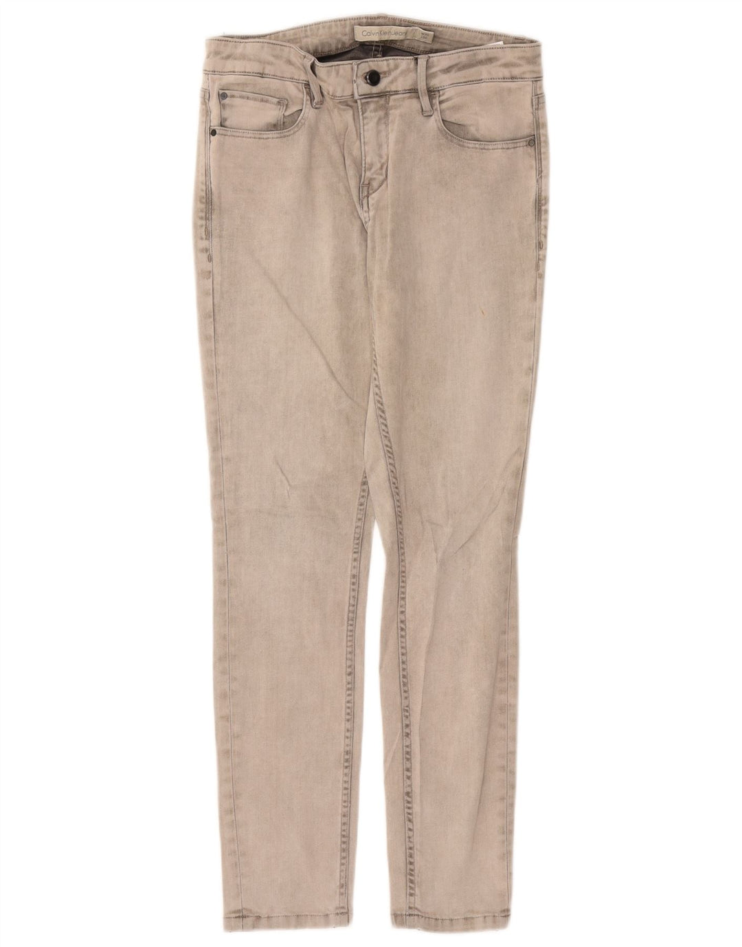 CALVIN KLEIN Dame Slim Jeans W30 L30 Grå Bomuld