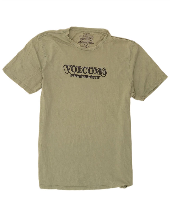 Volcom Herre Grafisk T-Shirt Top XL Grøn Bomuld