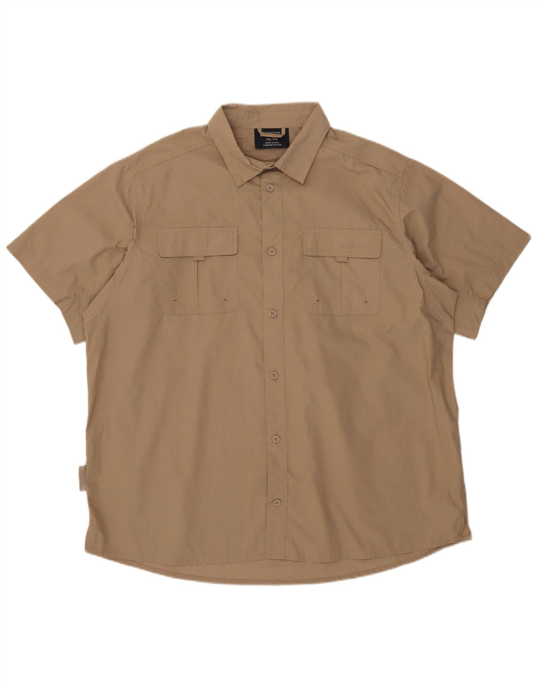 Mountain Warehouse Kortærmet Herreskjorte 2XL Beige Polyester