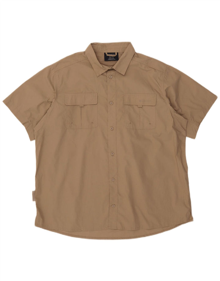 Mountain Warehouse Kortærmet Herreskjorte 2XL Beige Polyester