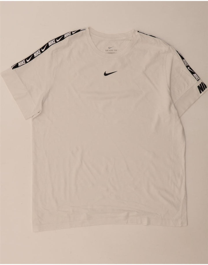 NIKE Herre Standard Fit Grafisk T-Shirt Top XL Hvid