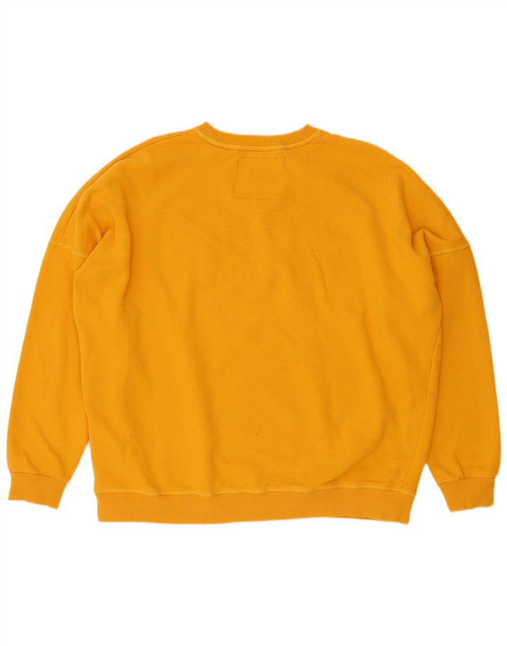 Superdry Womens Graphic Oversized Sweatshirt Jumper UK 12 Medium Yellow