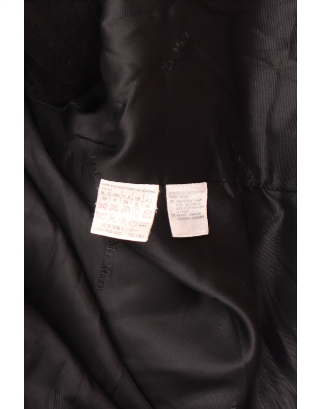 MAX MARA Overfrakke til kvinder UK 8 Small Black Uld Classic