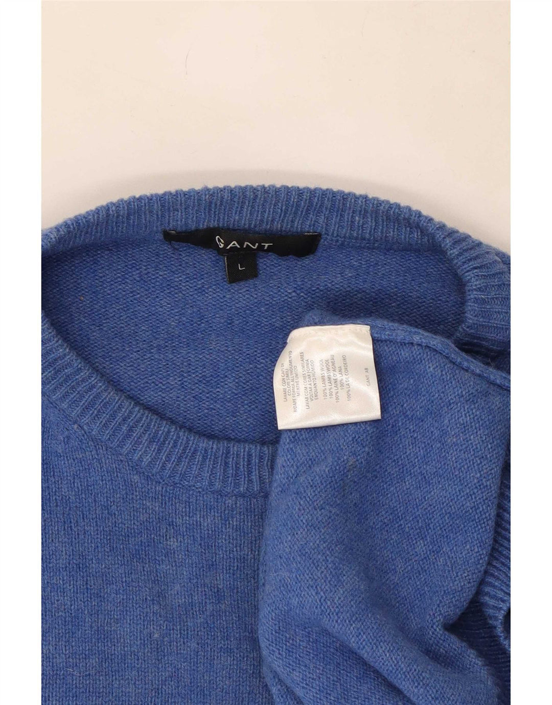 Gant herre rund hals sweater stor blå uld