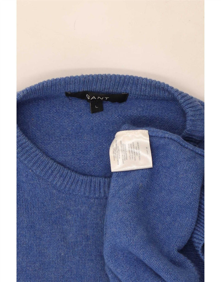 Gant herre rund hals sweater stor blå uld