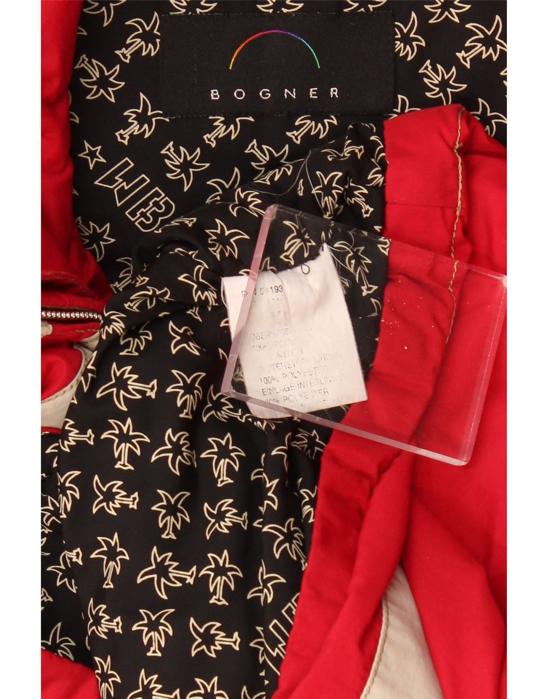 BOGNER Herre grafisk anorakjakke UK 42 XL Rød Colourblock Polyester