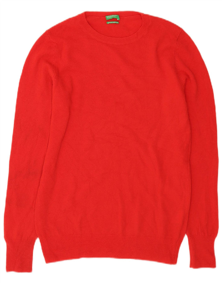 Benetton Dame Jumper Sweater UK 12 Medium Red Virgin Wool