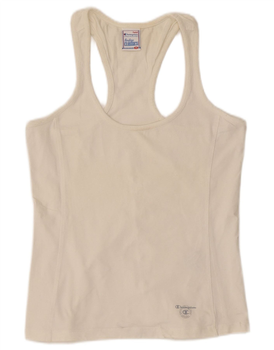 Champion Damevest Top UK 12 Medium Hvid Bomuld