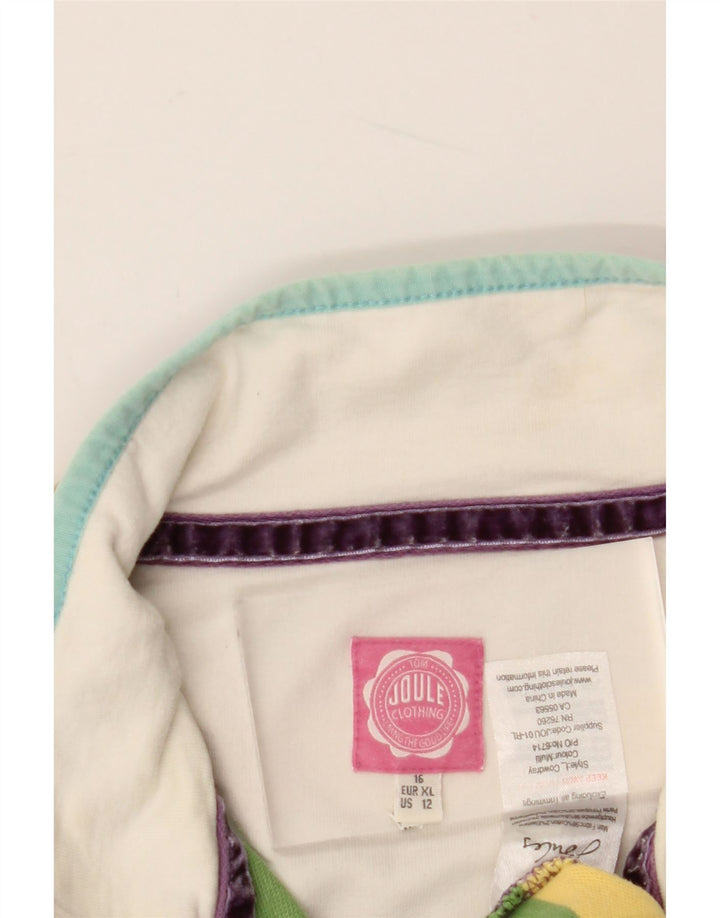 JOULES Dame Sweatshirt Jumper UK 16 Stor Flerfarvet Stribet