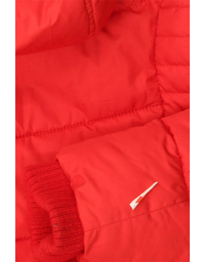 Abercrombie & Fitch Polstret hættejakke til kvinder UK 16 Stor rød polyester