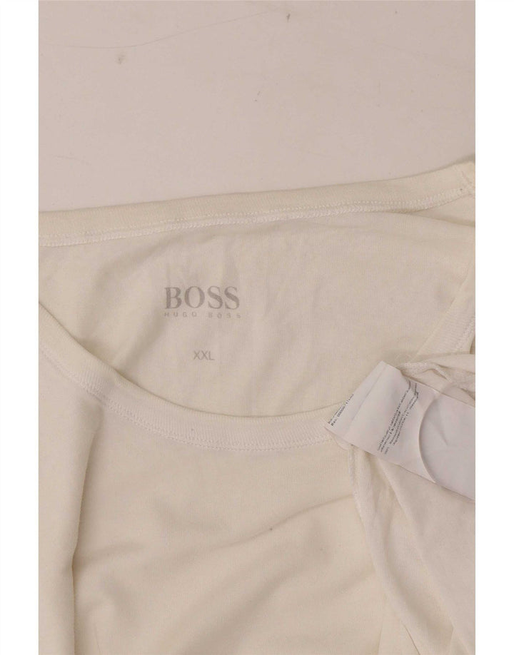 Hugo Boss Herre T-Shirt Top 2XL Hvid Bomuld