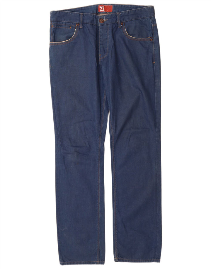 Zara Herre Slim Jeans EU 44 Large W34 L32 Blå Bomuld