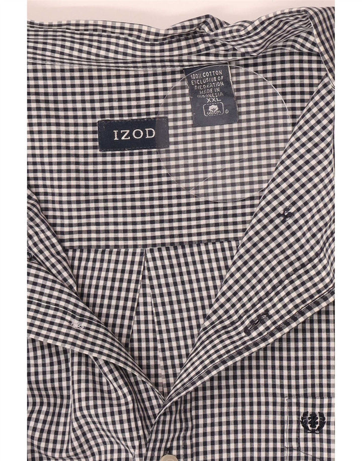 Izod Herreskjorte 2XL Navy Blue Gingham Cotton