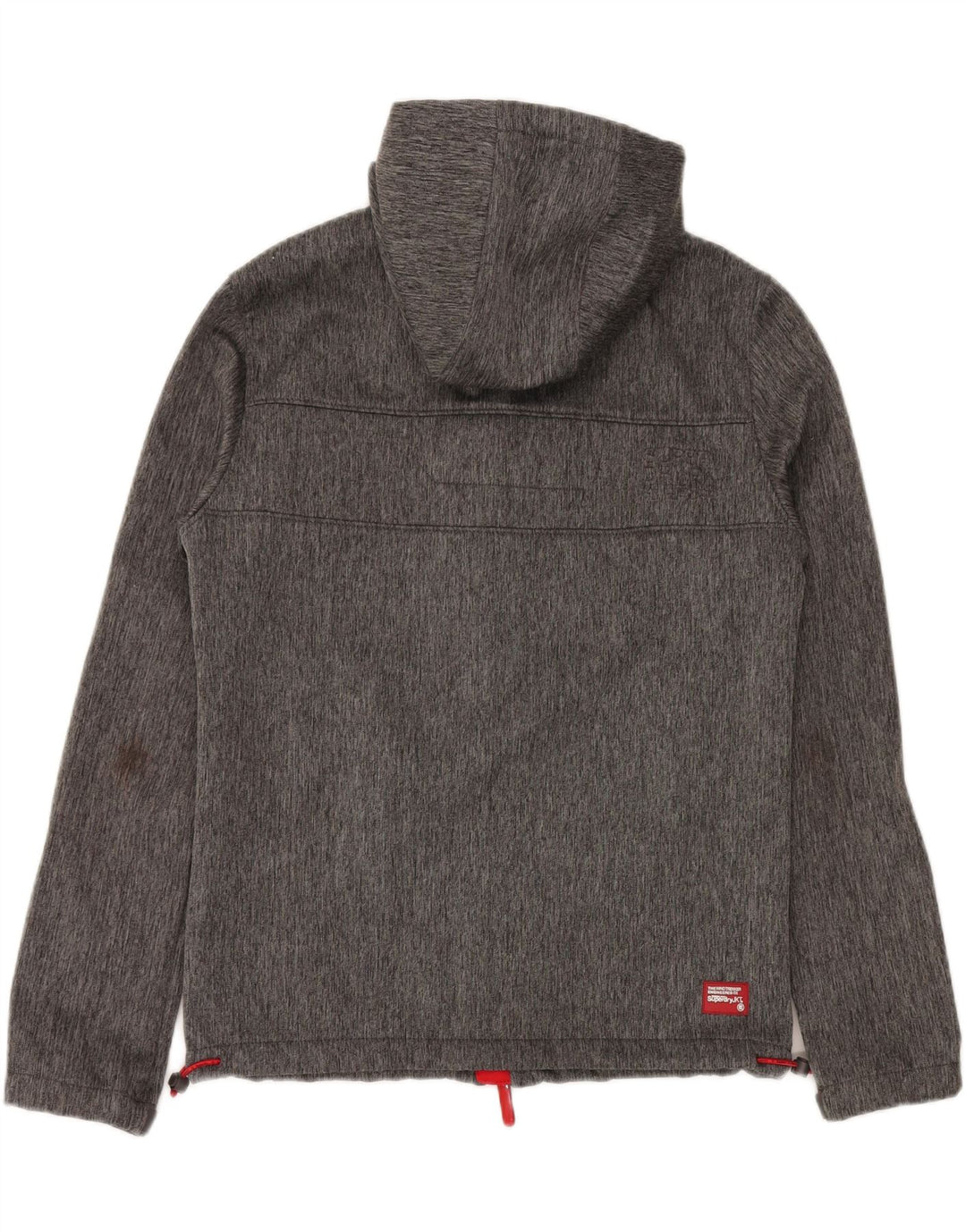 SUPERDRY Womens Windtrekker Hooded Windbreaker Jacket UK 16 Large Grey