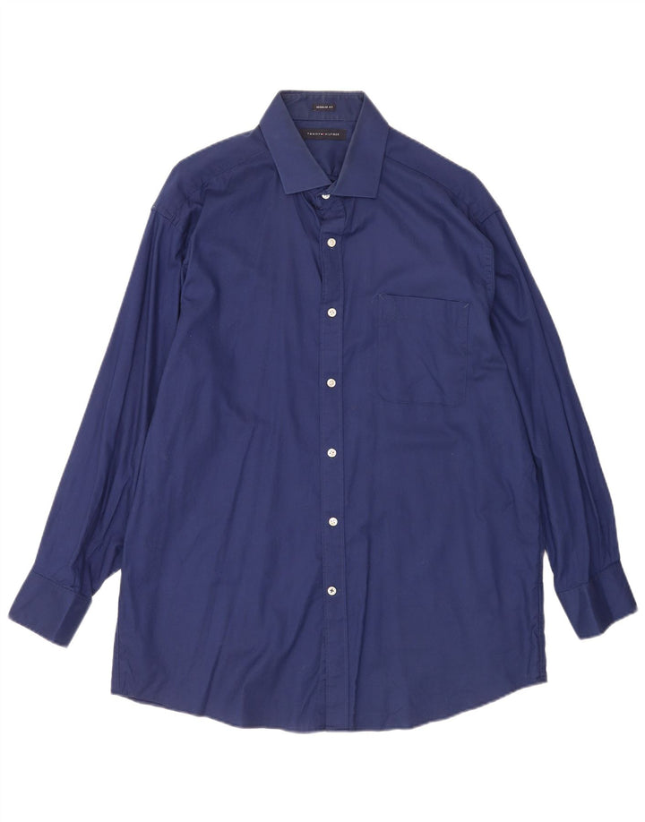 Tommy Hilfiger Herre Regular Fit skjorte str. 16 1/2 Large Blue Cotton