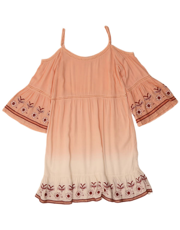 Desigual Dame 3/4 ærme off Shoulder Kjole EU 38 Medium Pink Floral