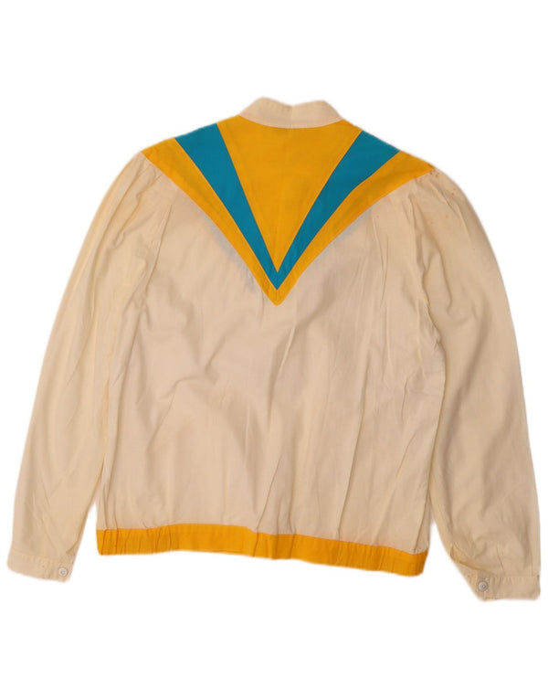 ANTONELLI Bomberjakke til kvinder IT 44 Medium Off White Colourblock Bomuld