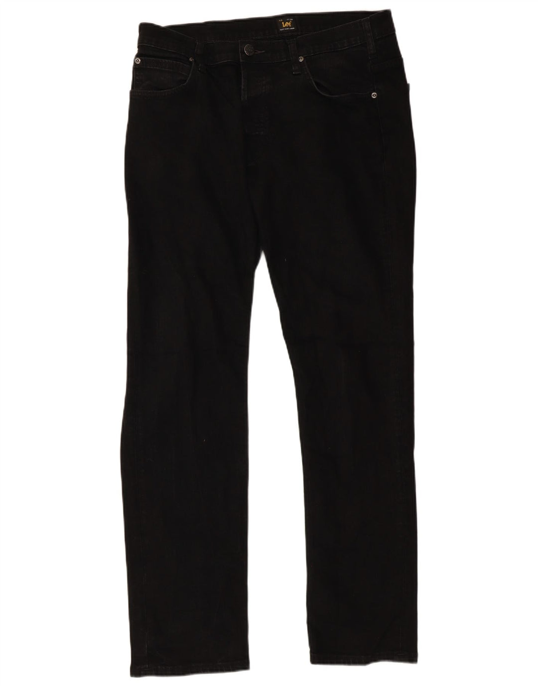 LEE Straight Jeans til mænd W36 L32 Sort bomuld