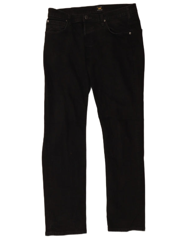 LEE Straight Jeans til mænd W36 L32 Sort bomuld
