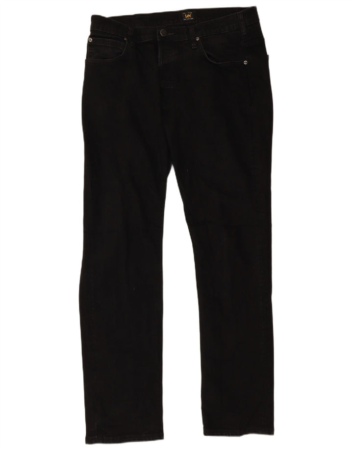 LEE Straight Jeans til mænd W36 L32 Sort bomuld